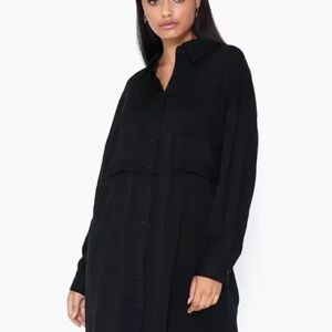 Leith Black Button-Up Blouse